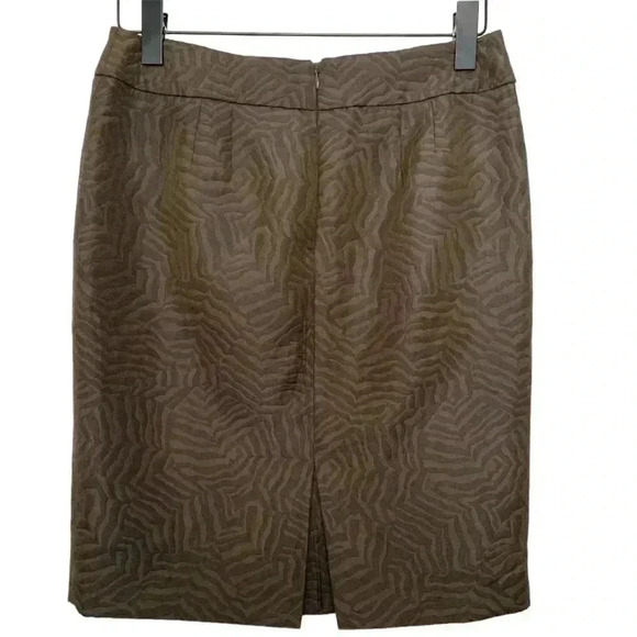 Ann Taylor NWOT A Line  Midi Skirt Textured Chocolate Brown - Picture 3 of 6